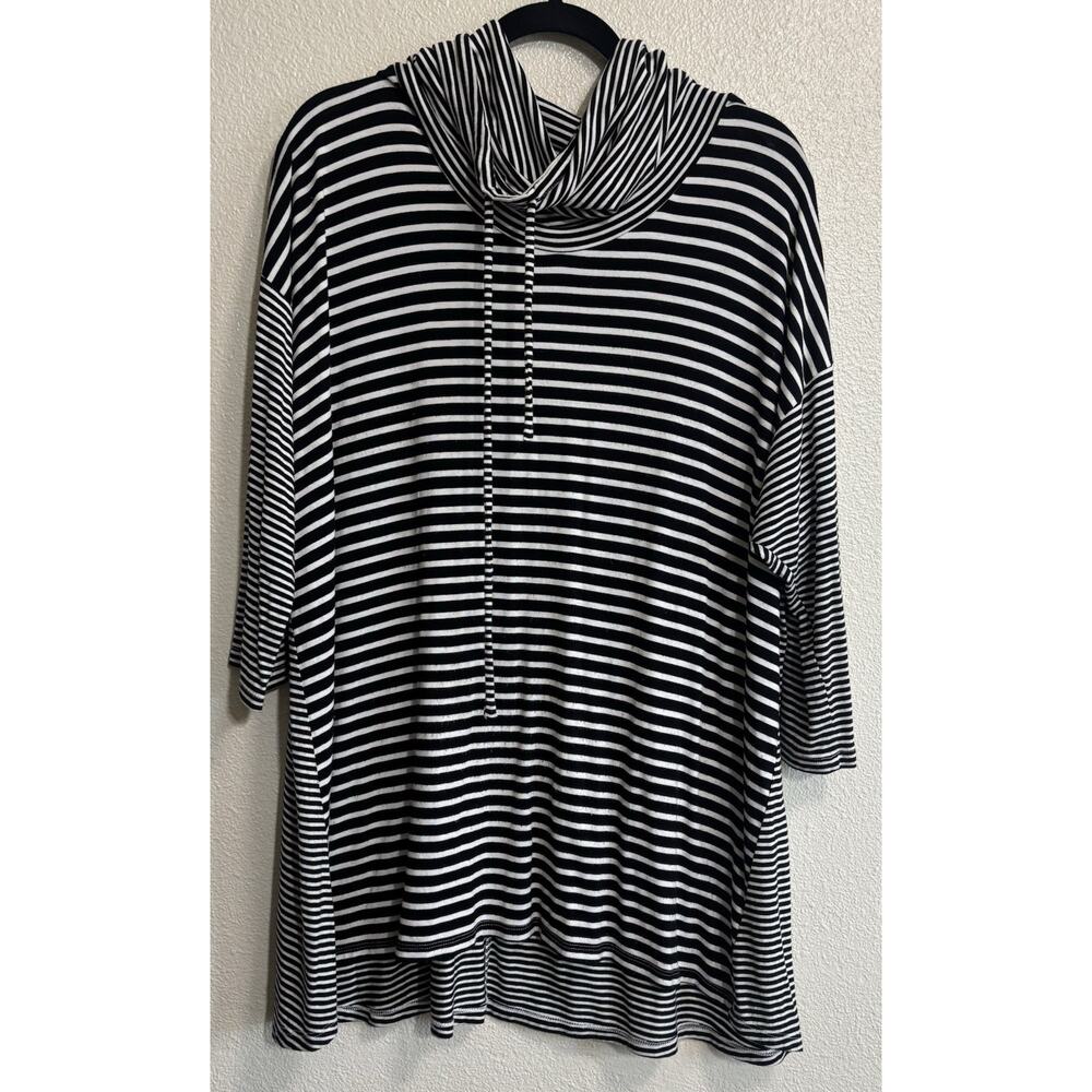 Lane Bryant Striped Shirt Cowl Neck Drawstring Casual Women's Plus Size 18/20